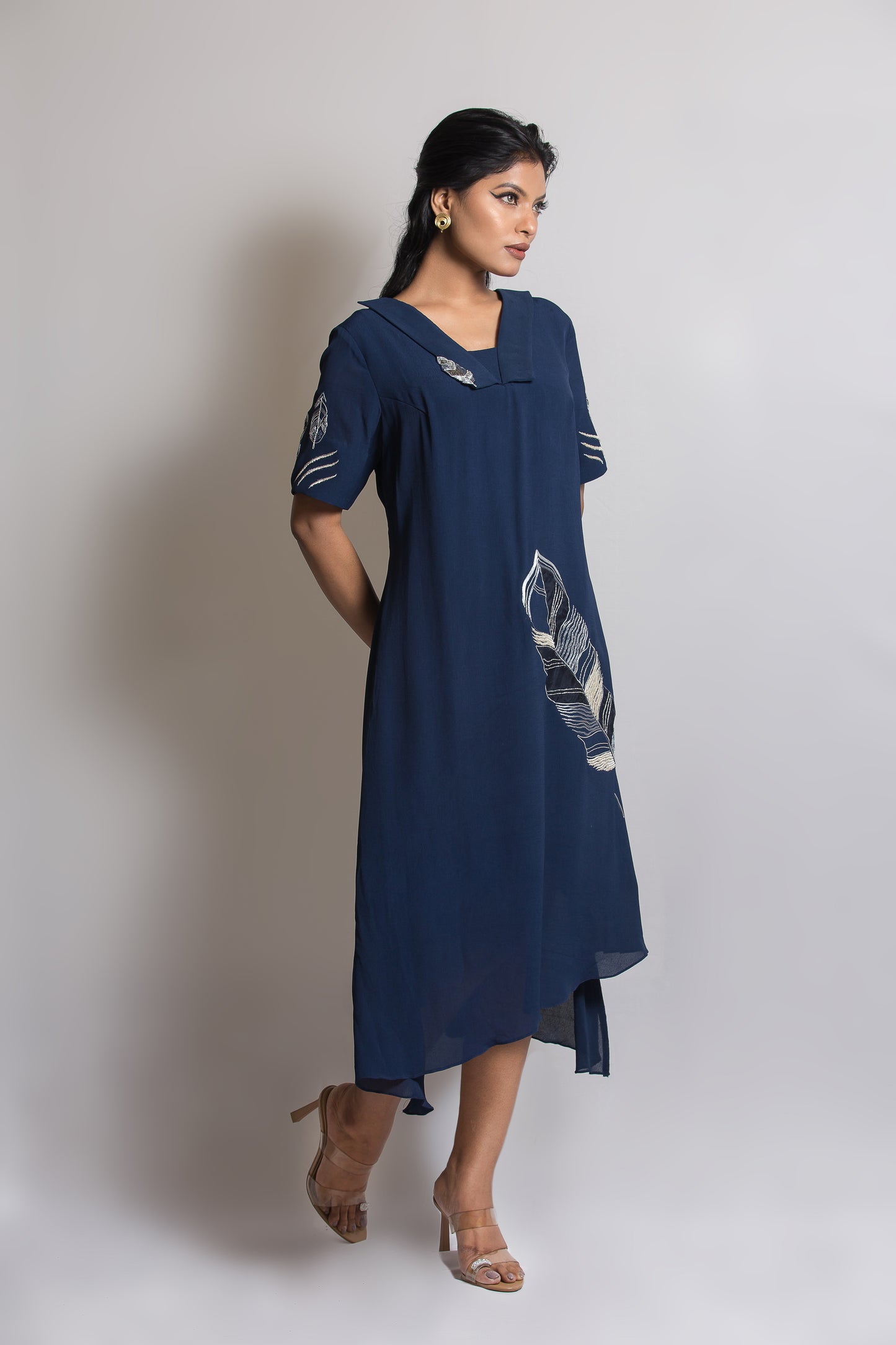 Iconic Feather Dress Blue