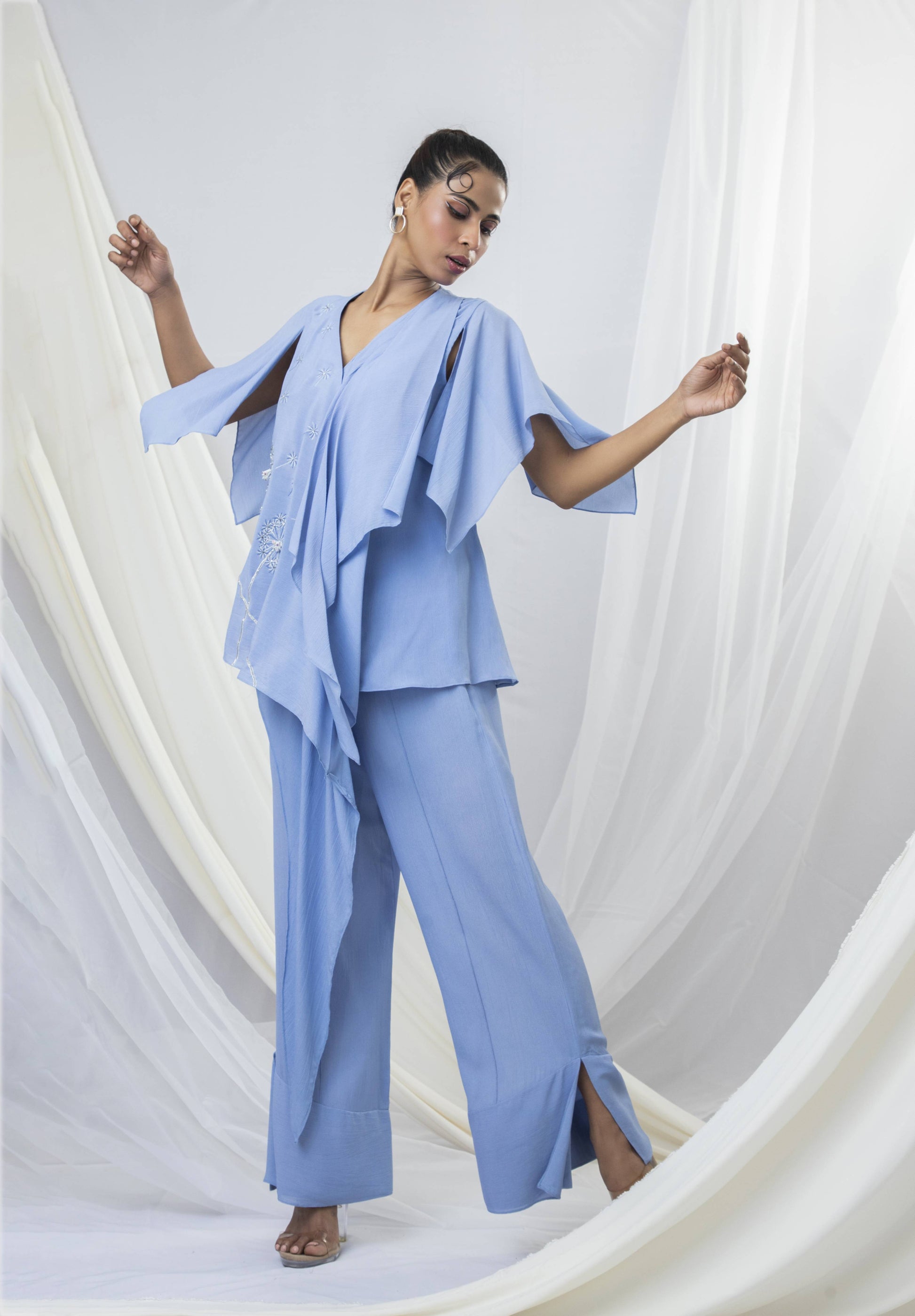 Dandelion Dreams Co-ord Set with Slit Handkercheif Sleeve Detail - Arimi - House Of Design