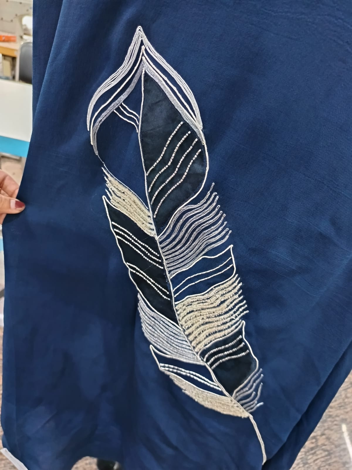 Iconic Feather Dress Blue - Arimi - House Of Design