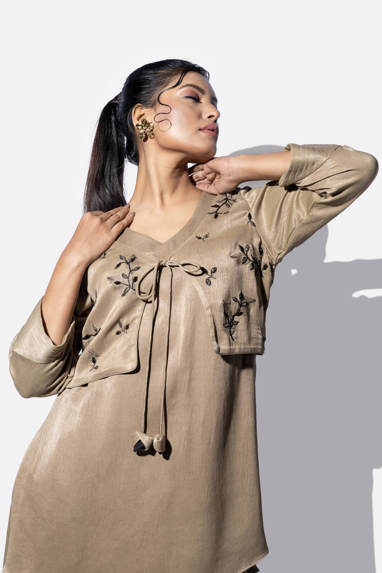 Elegant Crop Jacket Ensemble CordSet - Arimi - House Of Design