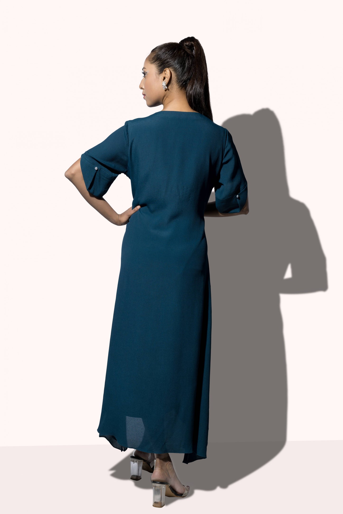 Wired Winged Embroided Dress - Arimi - House Of Design
