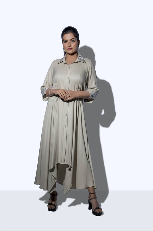 Elastic Waist Gather Dress - Arimi - House Of Design