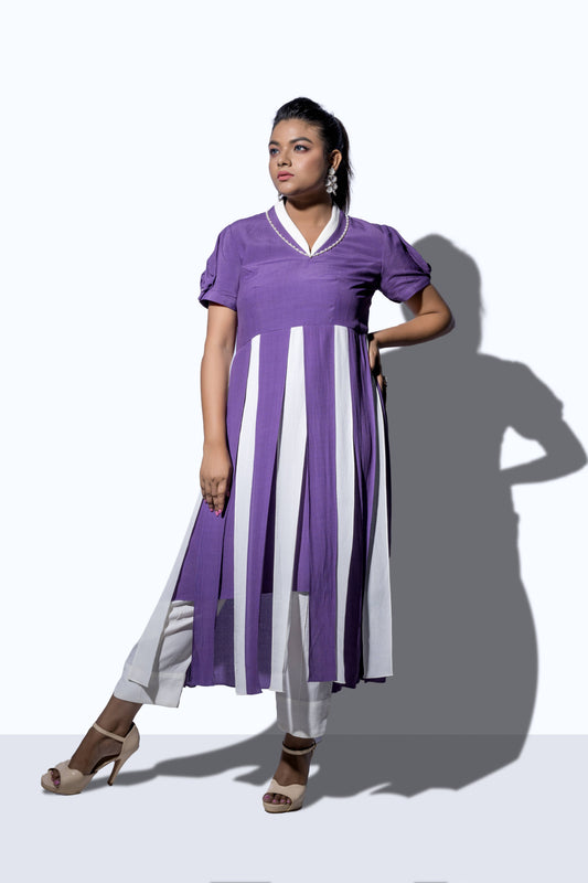 Ruffle Strap Rose Sleeve A Line Dress - Arimi - House Of Design