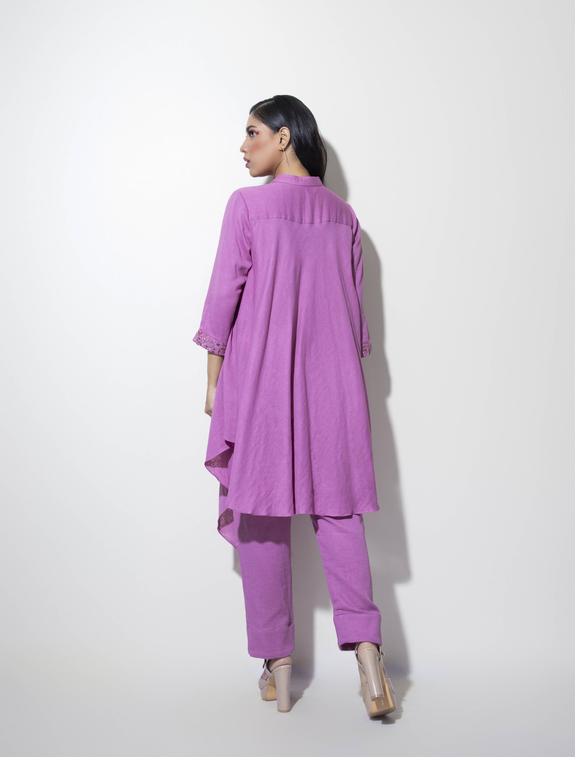 Upper-cut Triple Bias Shirt paired with Straight fit Embroidered Trousers - Arimi - House Of Design