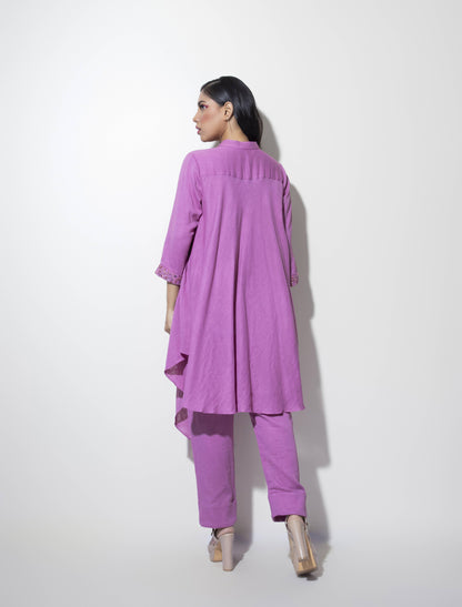 Upper-cut Triple Bias Shirt paired with Straight fit Embroidered Trousers - Arimi - House Of Design