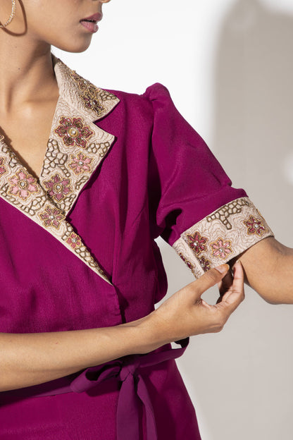 Burgundy Bakku Dress - Arimi - House Of Design