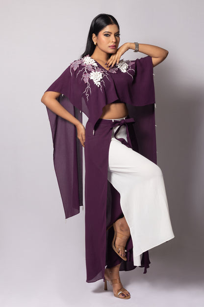 Grapes Co-ord Set with Flare Wrap Around Pant