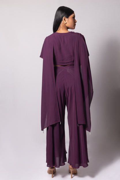 Grapes Co-ord Set with Flare Wrap Around Pant