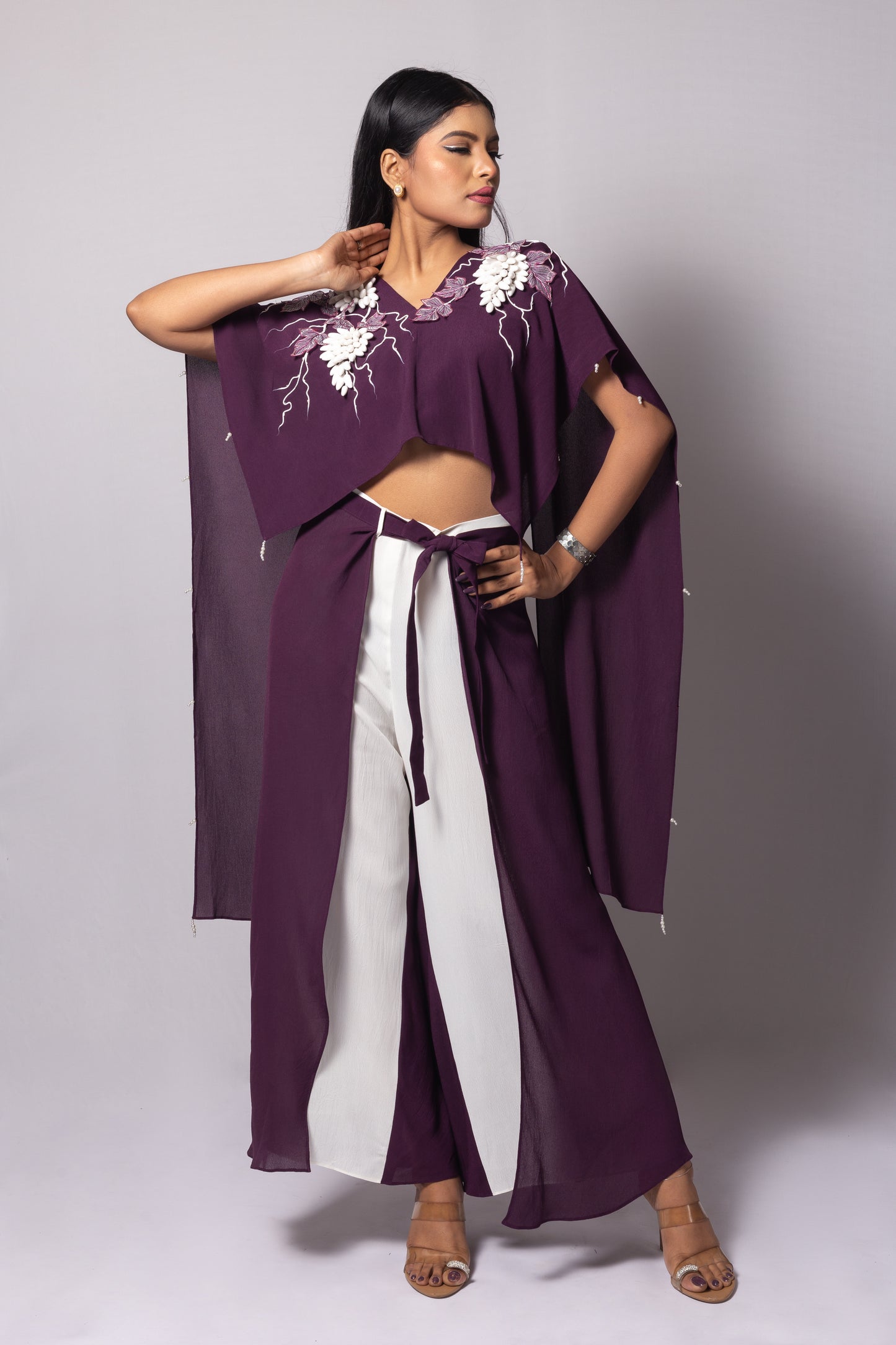Grapes Co-ord Set with Flare Wrap Around Pant