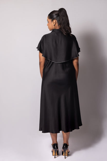 Princess Panel Dress with Cascade Sleeve Detail