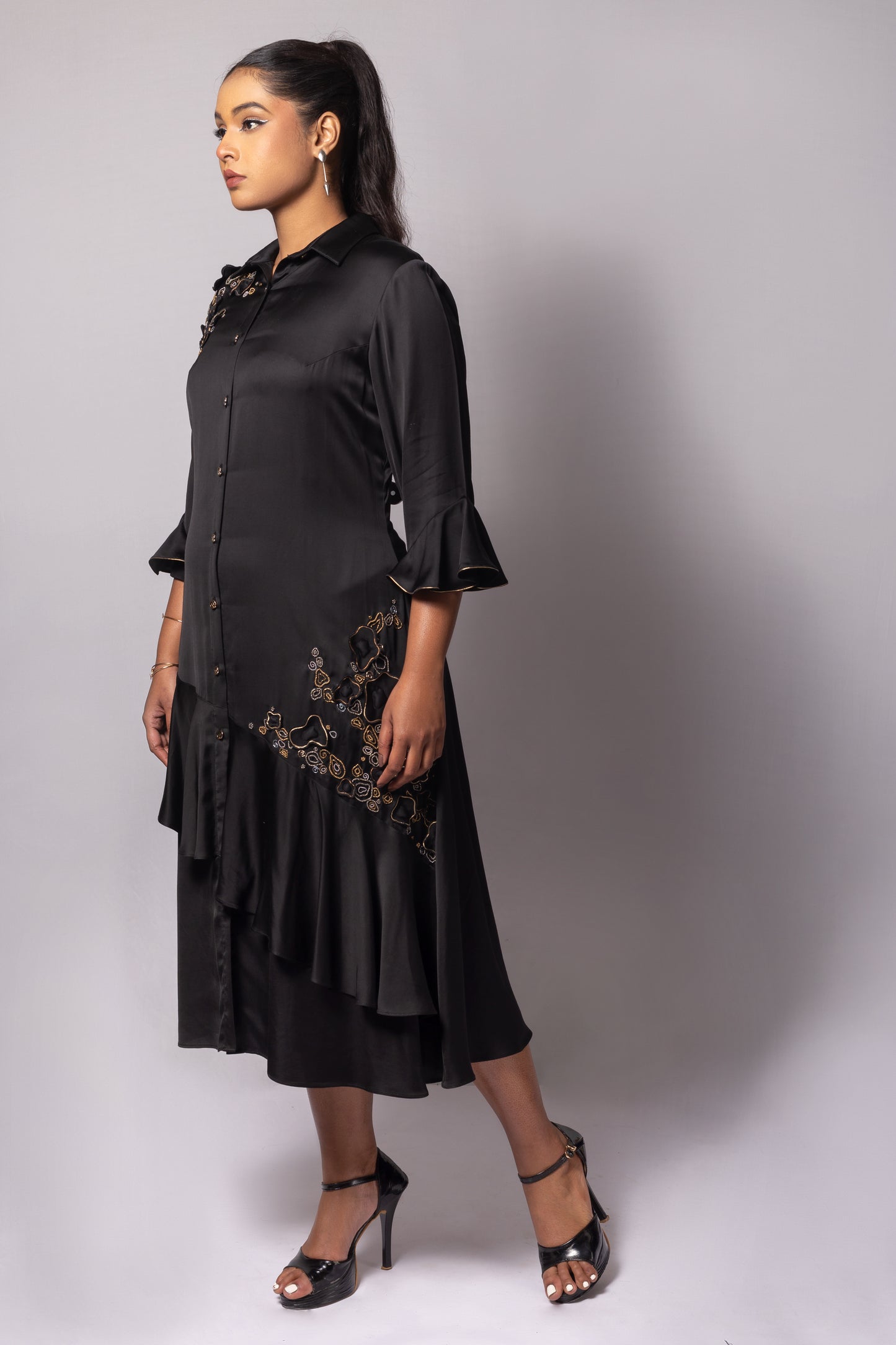 Asymmetric Frill Dress