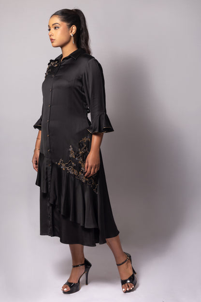 Asymmetric Frill Dress