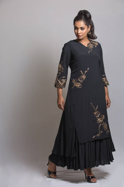 Golden Fern Drape Dress